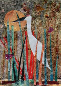 "Harvest Moon" by Gail McCoy, Sun Prairie WI - Collage - SOLD